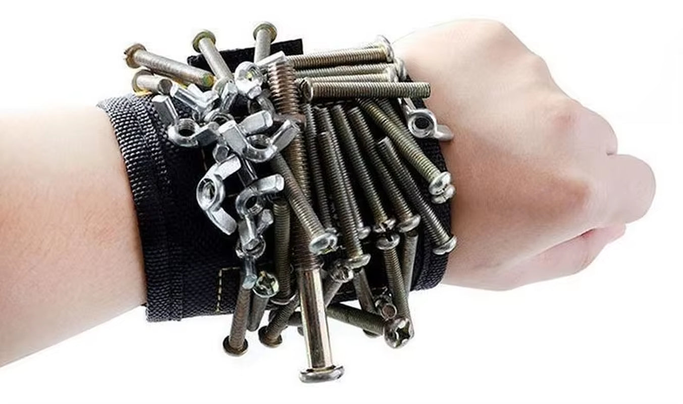 Magnetic Wrist with Strong Holds Screws Nails Drill Bit Storage Organizer Support Band Repair Magnetic Tools Bag Bracelet Gift