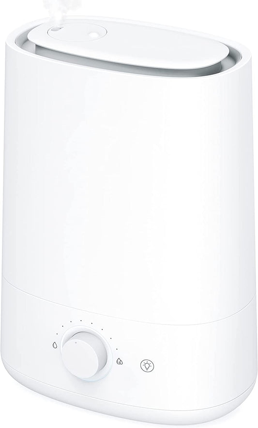 Humidifiers for Bedroom Large Room, 4.5L Cool Mist Humidifiers & Essential Oils Diffuser, Easy to Clean, Auto Shut-Off, Quiet Ultrasonic Top Fill Air Humidifier for Plant, Large Room, Home, White