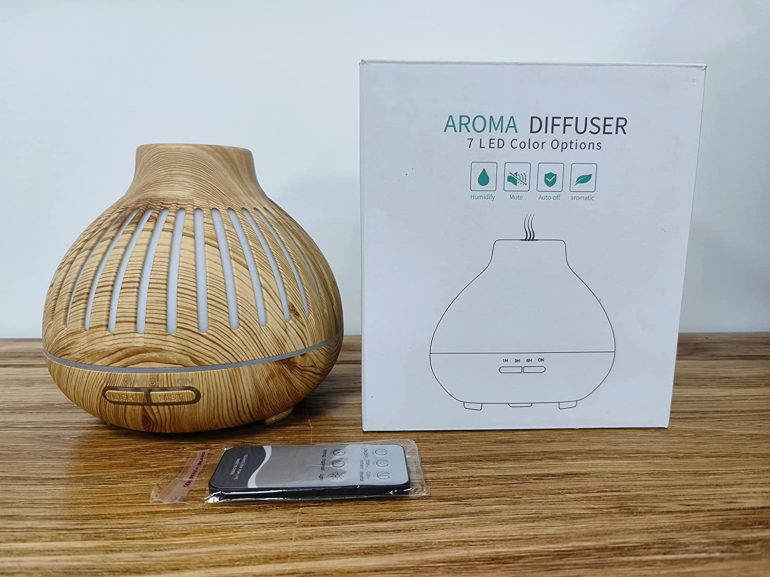 Essential Oil Diffusers with Remote, 400Ml Diffusers for Essential Oils Large Room, Aroma Diffuser with 4 Timer, 15 Color Lights, Auto-Off Defusers for Home / Office