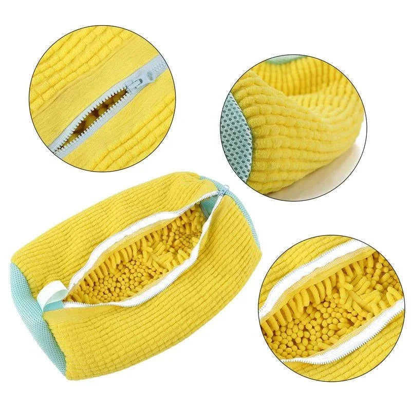 New Washing Shoes Bag Cotton Laundry Net Fluffy Fibers Easily Remove Dirt Washing Bags Anti-Deformation Shoes Clothes Organizer