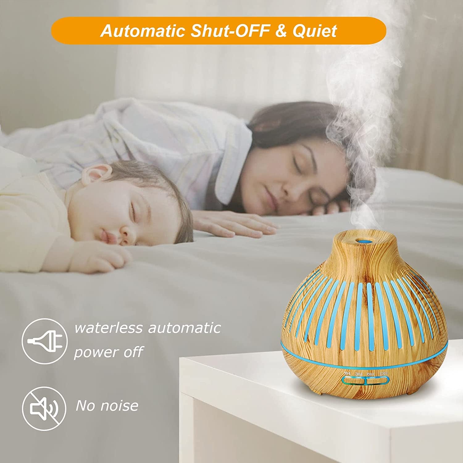 Essential Oil Diffusers with Remote, 400Ml Diffusers for Essential Oils Large Room, Aroma Diffuser with 4 Timer, 15 Color Lights, Auto-Off Defusers for Home / Office