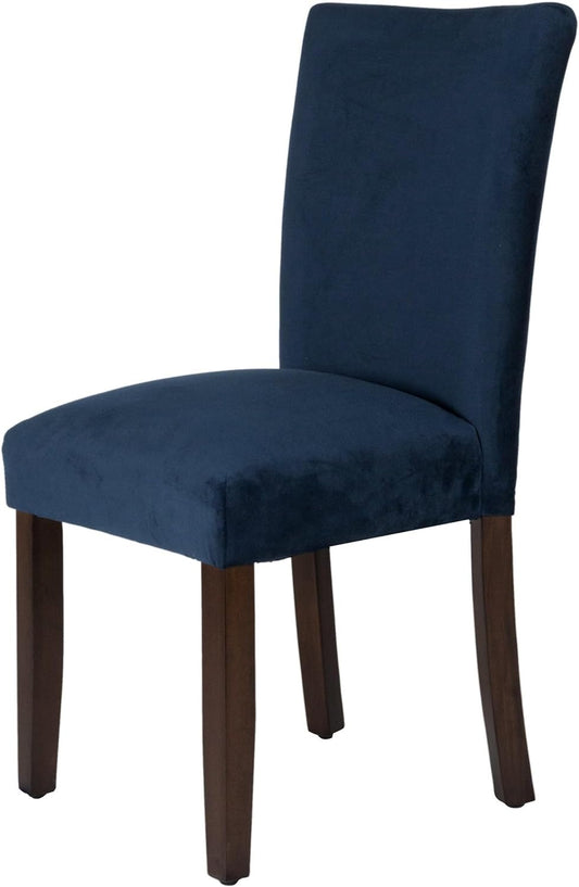 Parsons Classic Upholstered Accent Dining Chair, Set of 2, Navy Velvet