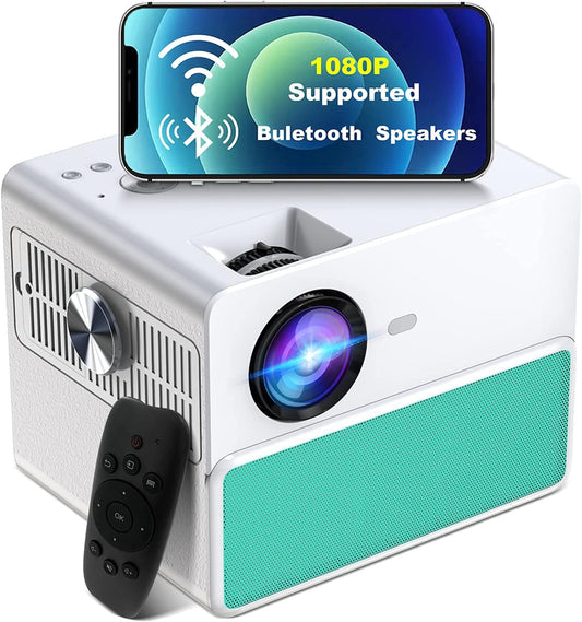 Native 1080P Projector,  Portable Movie Projector with Hifi Speaker,4K 7500L Mini Video Protectors Compatible with HDMI USB TF AV for Home Theater/Outdoor Cinema